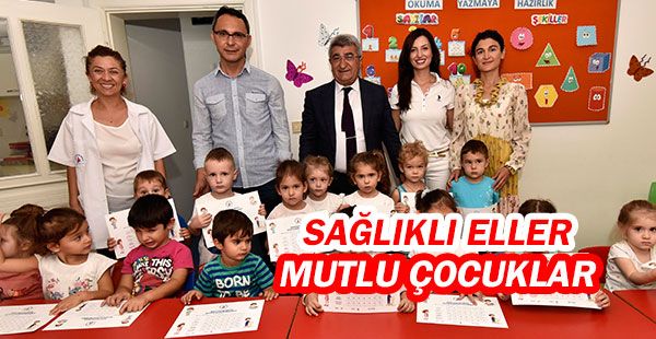 Minik öğrencilere el yıkamanın önemi anlatıldı...